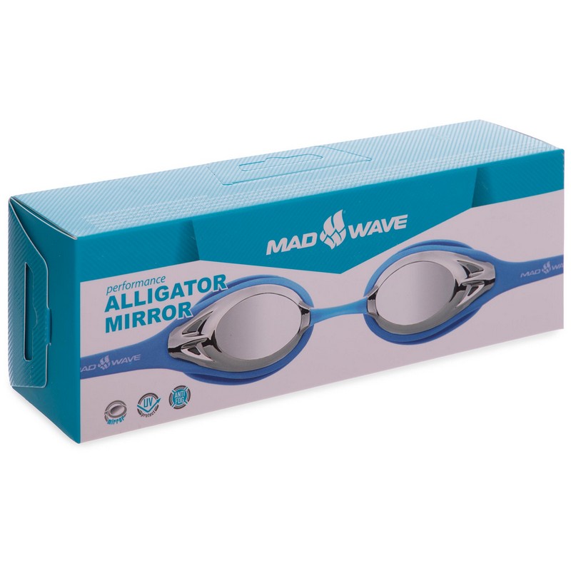 Окуляри для плавання дорослі дзеркальні лінзи MadWave Alligator mirror M042714