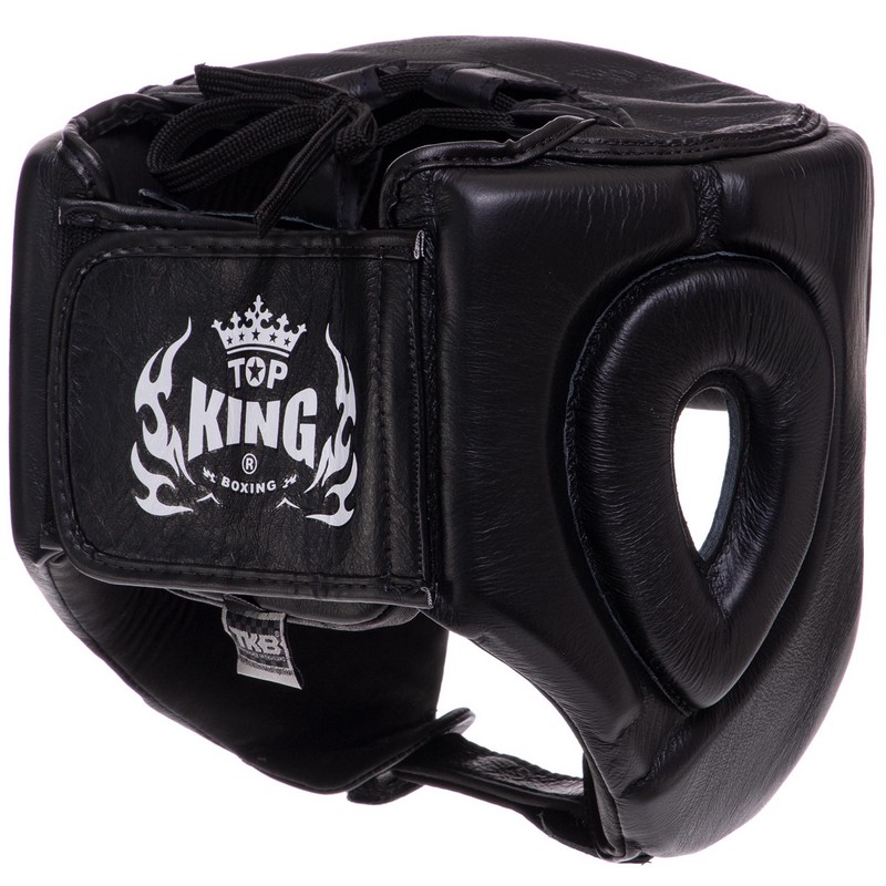 Шолом боксерський відкритий шкіряний TOP KING Open Chin TKHGOC S-XL Синій