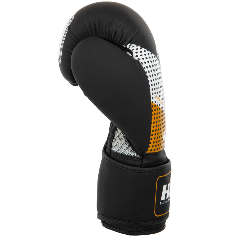 Рукавиці боксерські на липучці PU HARD TOUCH BO-8469 10-14 унцій Чорний-червоний