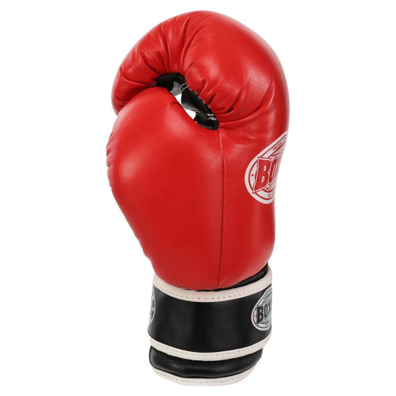 Рукавиці боксерські на липучці шкіряні BOXER 2023 10-12унцій Синій-чорний