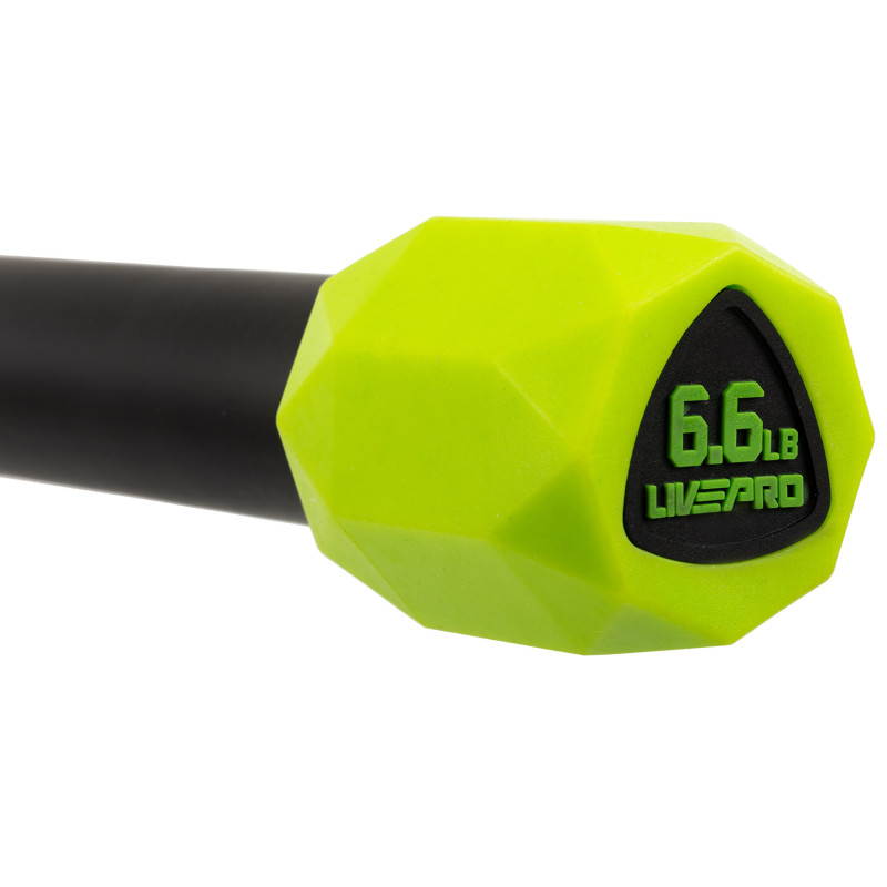 Бодібар Body Bar LiveUp LP8145-3 вага 3кг чорний-зелений