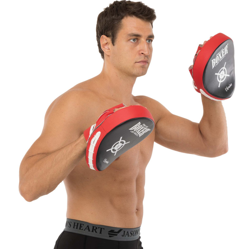 Лапа боксерська вигнута тренувальна Кожвініл BOXER 2011-01 19х23х4см 2штуки