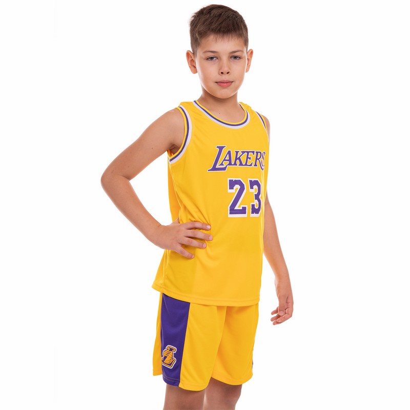 Форма баскетбольна дитяча NBA клуб Los Angeles Lakers 23 BA-0563 S-2XL Фіолетовий-жовтий