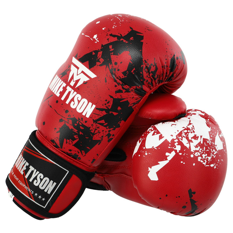 Рукавиці боксерські на липучці PVC MIKE TYSON VL-8448 10-14 унцій Чорний