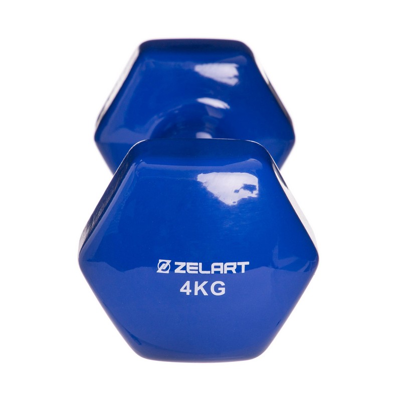 Гантель для фітнесу вінілова Zelart TA-2777-4 1шт 4кг