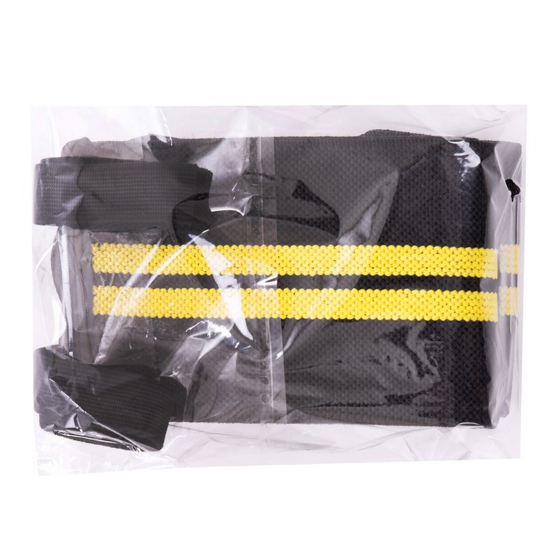 Бинти кистьові для жиму STRENGTH WRIST WRAPS Zelart TA-2645 2штуки чорний-жовтий