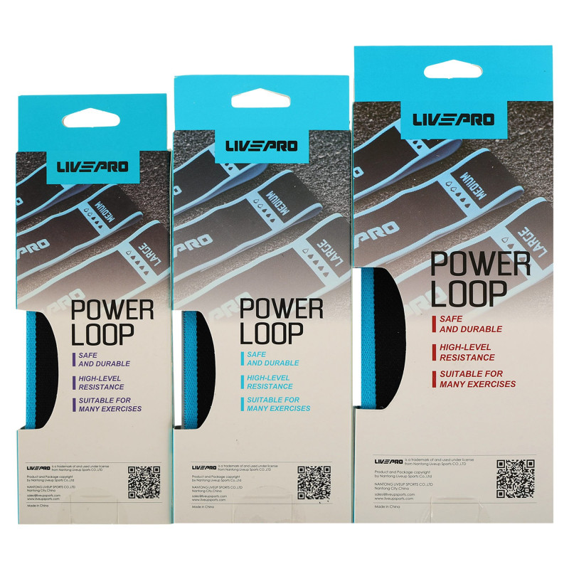 Гумка тканинна для вправ стрічка опору LOOP BANDS LiveUp LP8414-L чорний