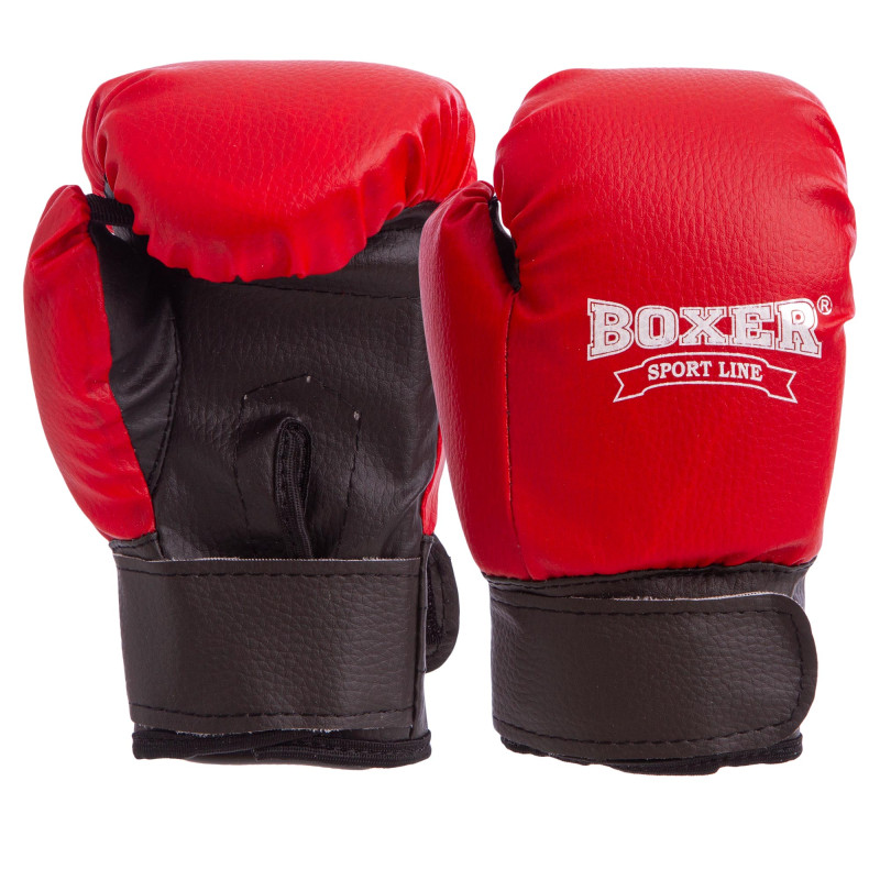 Рукавиці боксерські дитячі на липучці штучна шкіра BOXER 2026 4 унции Червоний