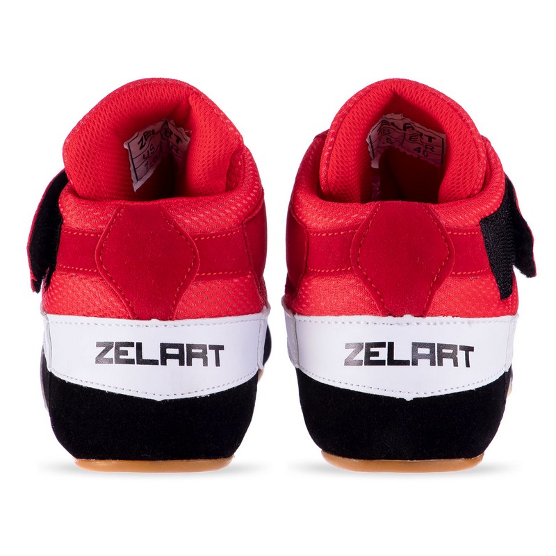 Борцівки взуття для боротьби Zelart OB-4858-BR розмір 33-44 червоний-чорний-білий
