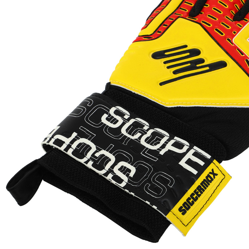 Рукавиці воротарські професійні із захистом пальців SOCCERMAX GK-4321 розмір 7-11 Салатовий-синій