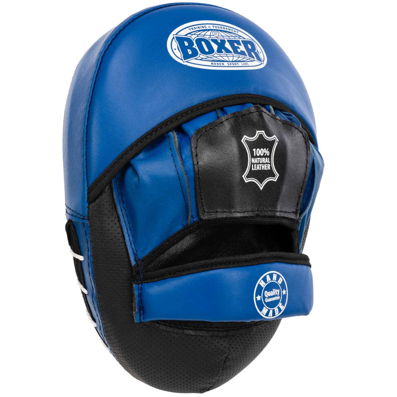 Лапа боксерська вигнута тренувальна шкіра BOXER 2012-01 элит 23х19х4,5см 2штуки