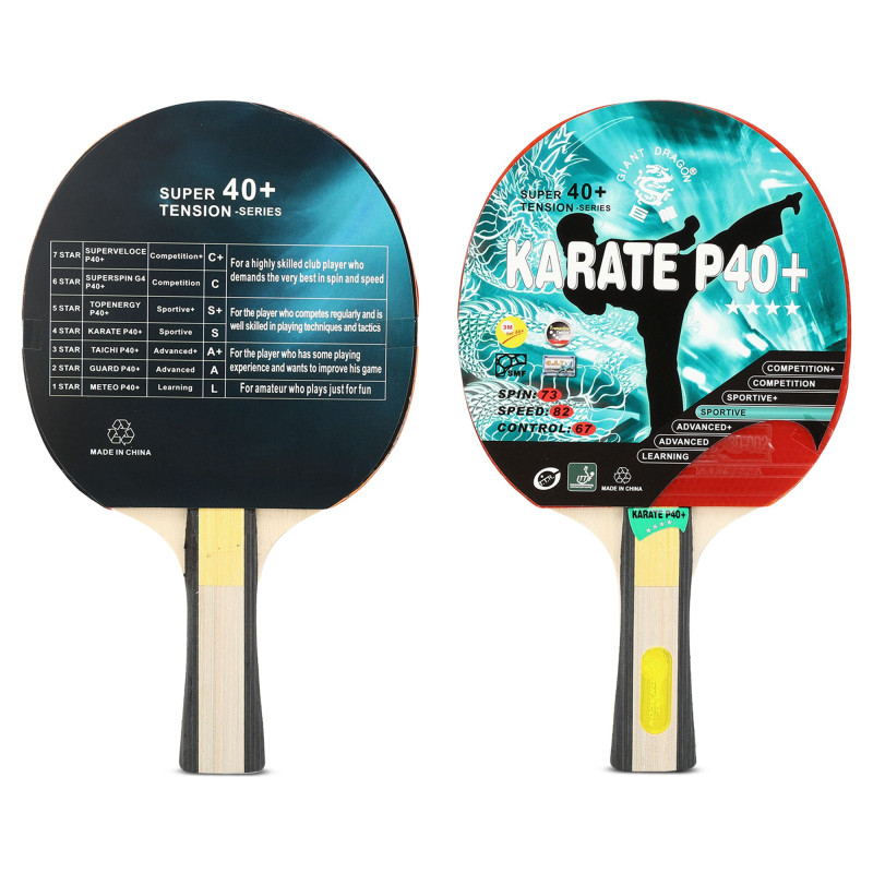 Набір для настільного тенісу GIANT DRAGON KARATE P40+ 4star MT-6546 2 ракетки 3 м'яча чохол