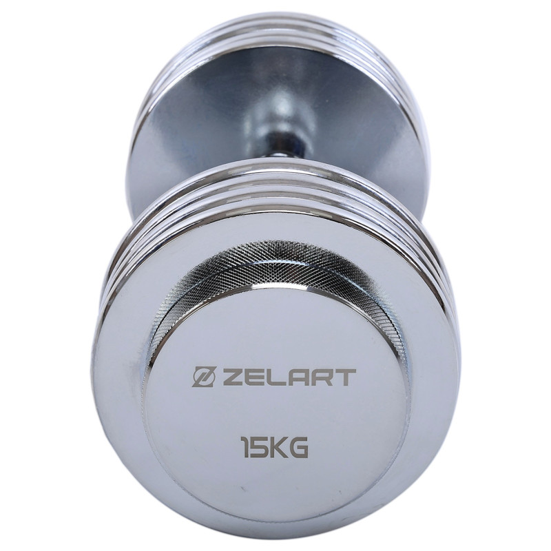 Гантель розбірна сталева хромована Zelart TA-5451-15 1шт 15кг хром