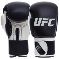 Рукавиці боксерські на липучці PU UFC PRO Compact UHK-75004 S-M білий-чорний