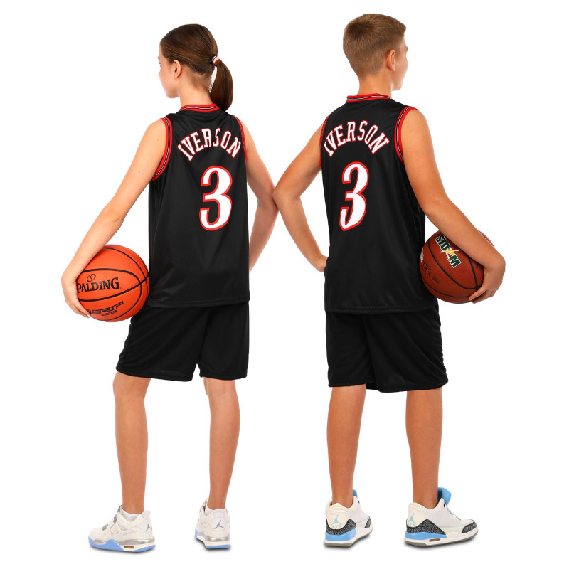 Форма баскетбольна дитяча NBA клуб Sixers 3 BA-6657 S-2XL чорний-червоний