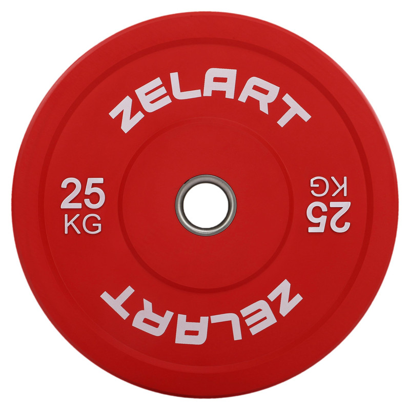 Бамперні диски гумові Zelart TA-7797-25 50.6±0.2мм 25кг червоний