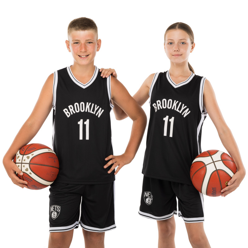 Форма баскетбольна дитяча NBA клуб Brooklyn Nets 11 3578 S-2XL Чорний-білий