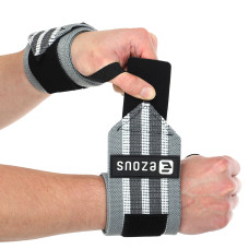 Бинти кистьові для жиму STRONG WRIST WRAPS EZOUS C-05 2штуки фіолетовий-чорний