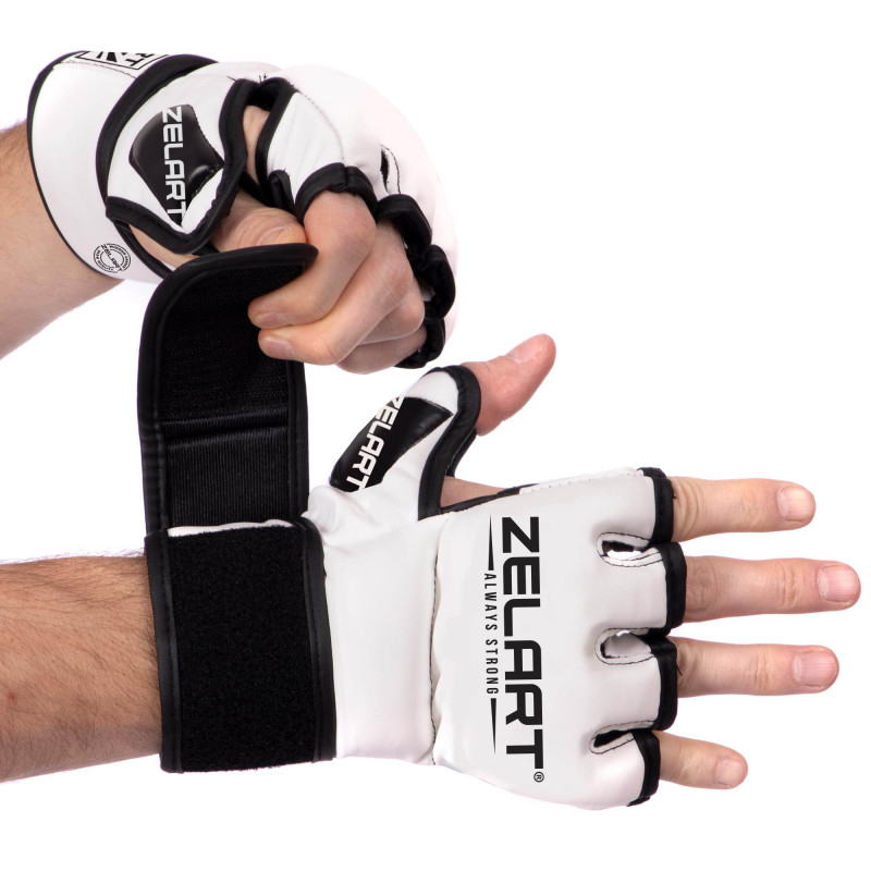 Рукавиці для змішаних єдиноборств MMA Zelart BO-5699 XXS-L Лимонний