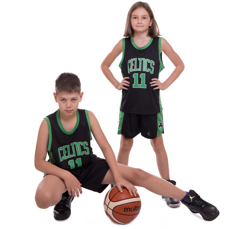Форма баскетбольна дитяча NBA клуб Boston Celtics 11 BA-0967 S-2XL Білий-зелений
