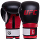 Рукавиці боксерські на липучці шкіряні UFC PRO Training UHK-69991 16унцій червоний-чорний