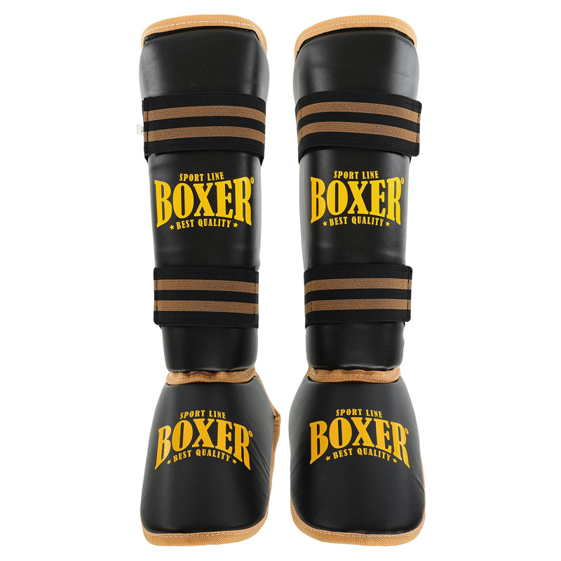 Захист гомілки та стопи Муай Тай, ММА, Кікбоксинг штучна шкіра BOXER NEW 2004-4-N M-XL Червоний