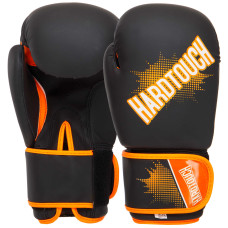 Рукавиці боксерські на липучці PU HARD TOUCH BO-4432 10-14 унцій Чорний-помаранчевий