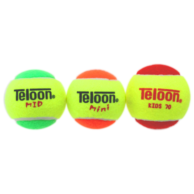 М'ячі для великого тенісу TELOON KIDS 70 Stage-3 48шт червоно-салатовий