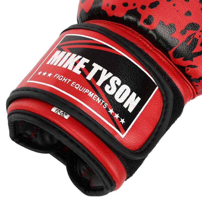 Рукавиці боксерські на липучці PVC MIKE TYSON MA-4263 10-14унцій Чорний