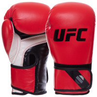 Рукавиці боксерські на липучці PU UFC PRO Fitness UHK-75031 12 унцій червоний