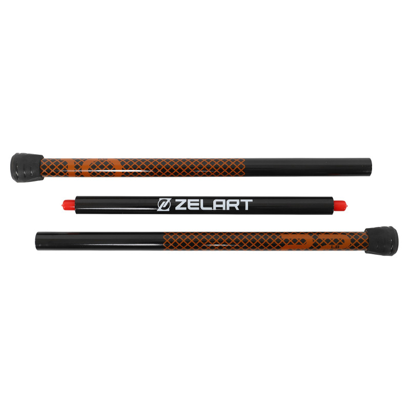 Бодібар Body Bar розбірний 3-х секційний Zelart FI-9994-10 вага 10кг чорний-коричневий