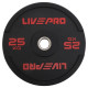 Бамперні диски гумові Bumper Plates LiveUp LP8331-25 ø50.5мм 25кг чорний