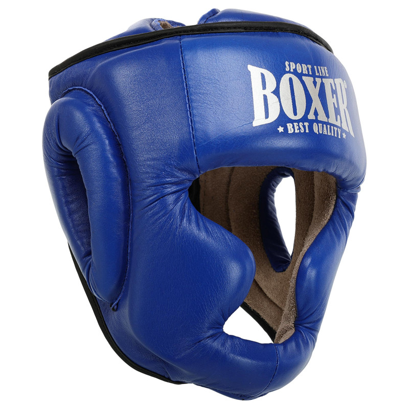 Шолом боксерський з повним захистом шкіряний BOXER NEW 2033-N М-L Червоний