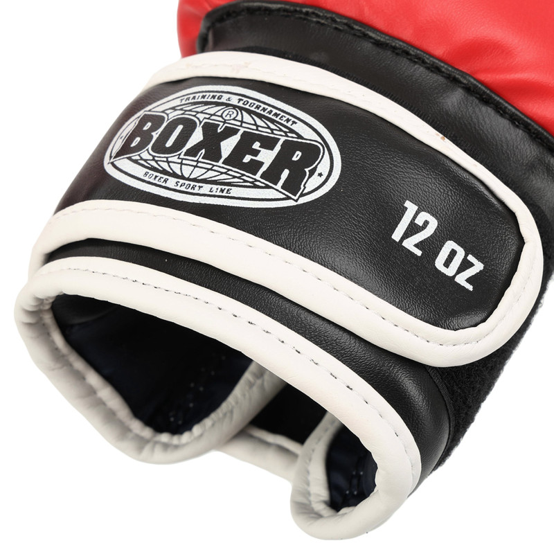 Рукавиці боксерські на липучці штучна шкіра BOXER Эліт 2022 10-16 унцій Чорний