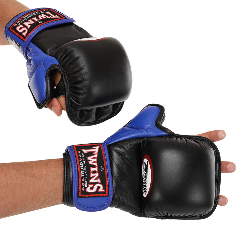 Рукавиці Краби спарингові для MMA TWINS GGL-1 M-XL Чорний-синій