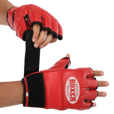 Рукавиці для змішаних єдиноборств MMA BOXER 5021 M-XL Червоний