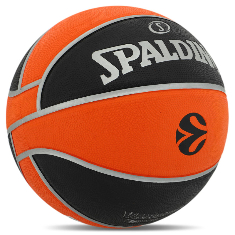 М'яч баскетбольний гумовий SPALDING TF 150 EURO TURK 84506Z розмір 7 чорний-помаранчевий