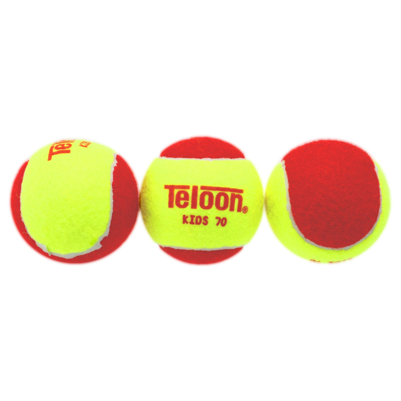 М'ячі для великого тенісу TELOON KIDS 70 Stage-3 48шт червоно-салатовий