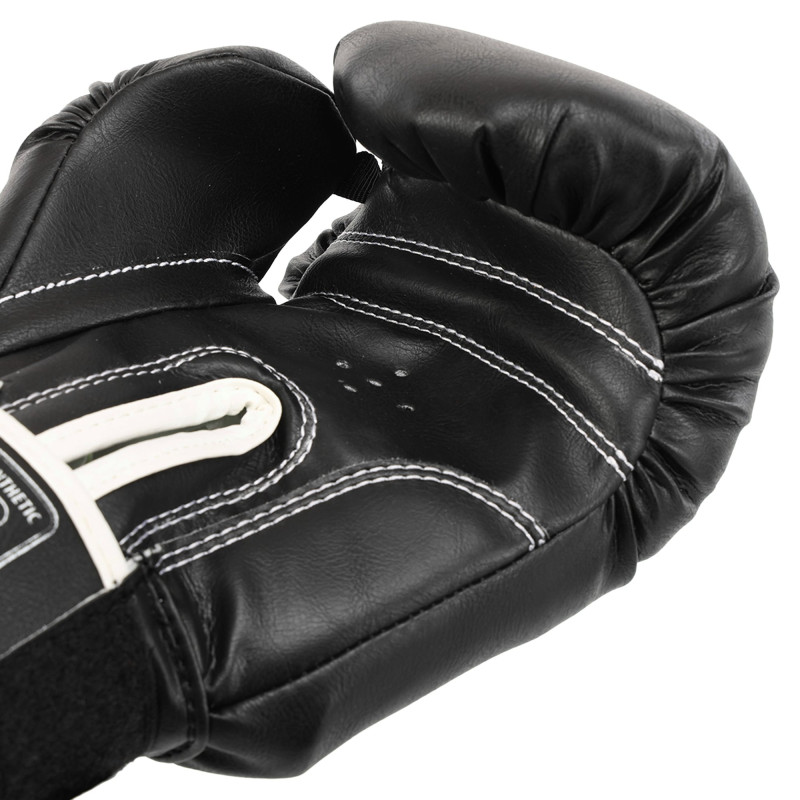 Рукавиці боксерські на липучці штучна шкіра BOXER Эліт 2022 10-16 унцій Чорний