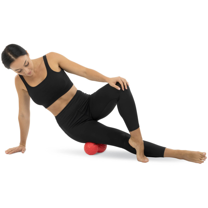 М'яч масажний подвійний для МФР та самомасажу Duoball LivePRO Peanut massage ball LP8509 ø19,4см червоний