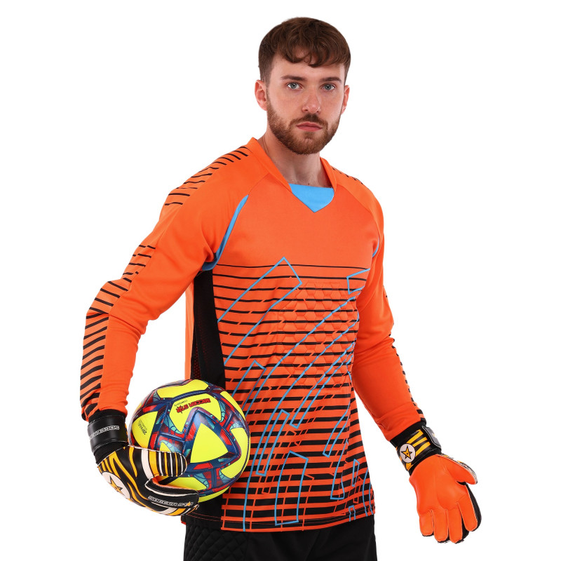 Воротарські рукавиці SOCCER STAR VL-6023 розмір 7-10 Чорний-помаранчевий