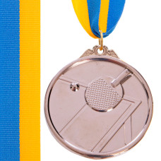 Медаль спортивна зі стрічкою тематична Sport Настільний теніс C-H8566 ø5см золото, срібло, бронза