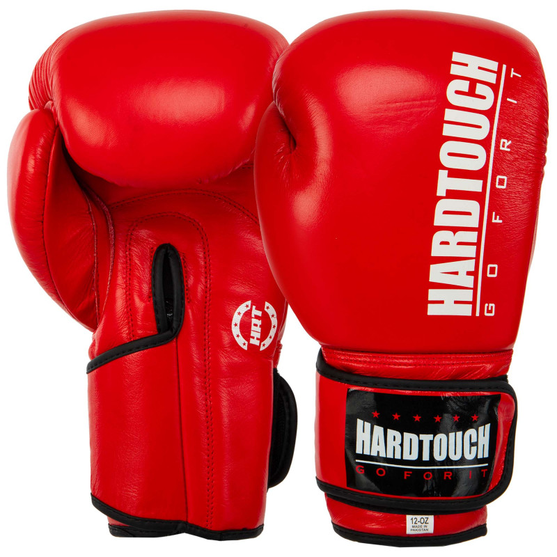 Рукавиці боксерські на липучці шкіряні HARD TOUCH BO-7714 10-14унцій Синій