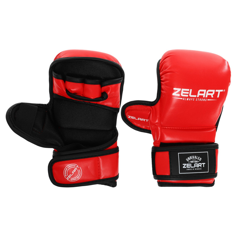 Рукавиці Краби спарингові для MMA Zelart BO-4612 S-XL Червоний-чорний