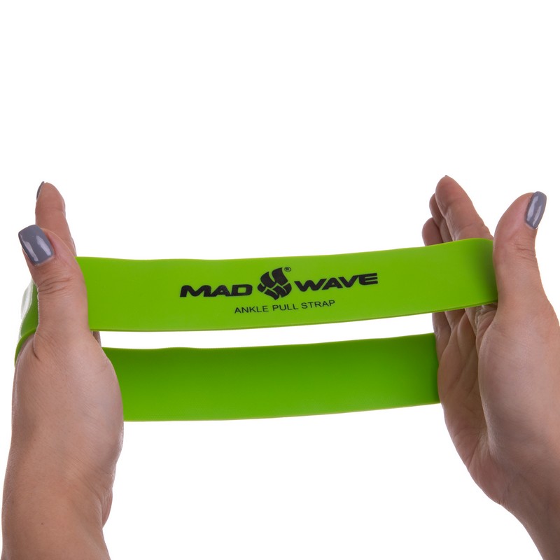 Резинка еластична, фіксатор для плавання MadWave ANKLE PULL STRAP LATEX M077603010W зелений