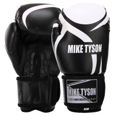 Рукавиці боксерські на липучці PVC MIKE TYSON VL-4544 10-14унцій Чорний
