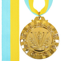 Медаль спортивна зі стрічкою пластикова Sport VICTORY C-1436 ø7см золото