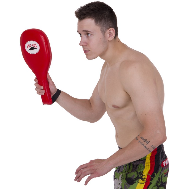 Ракетка хлопушка для тхеквондо одинарна шкіряна PRO-BOX BO-0590 1шт