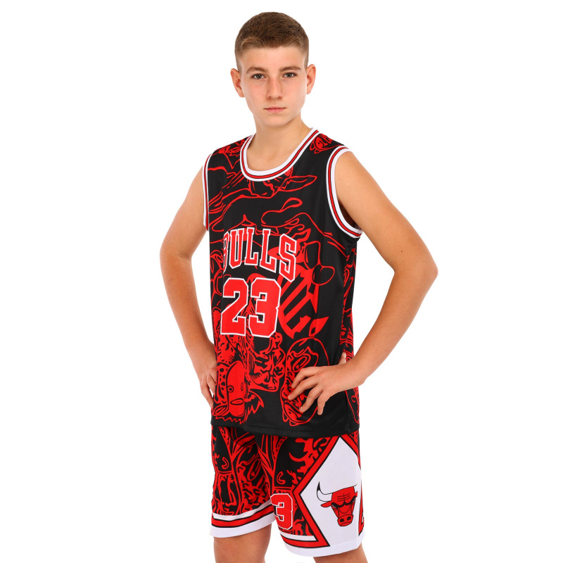 Форма баскетбольна дитяча NBA клуб Chicago Bulls 23 BA-6625 S-2XL чорний-червоний Червоний-чорний