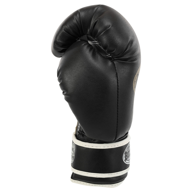 Рукавиці боксерські на липучці штучна шкіра BOXER Эліт 2022 10-16 унцій Чорний